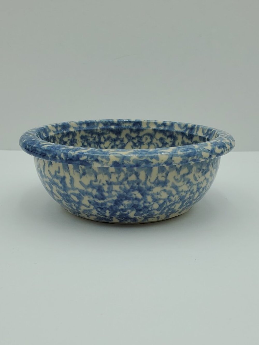 Workshops of Gerald E. Henn Blue Sponge Rim Soup Bowl Sponged Cereal Bowl